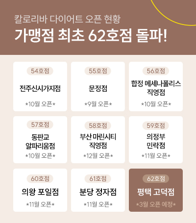 62호점 가맹점 돌파 팝업